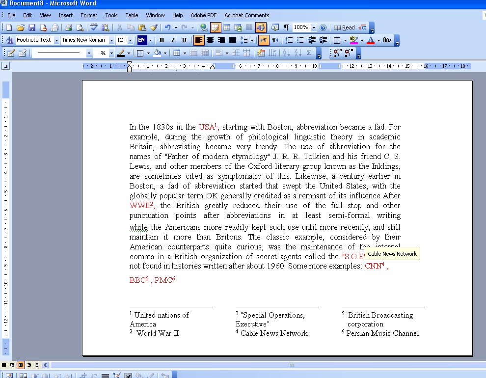 how to make a footnote two columns in microsoft word for mac